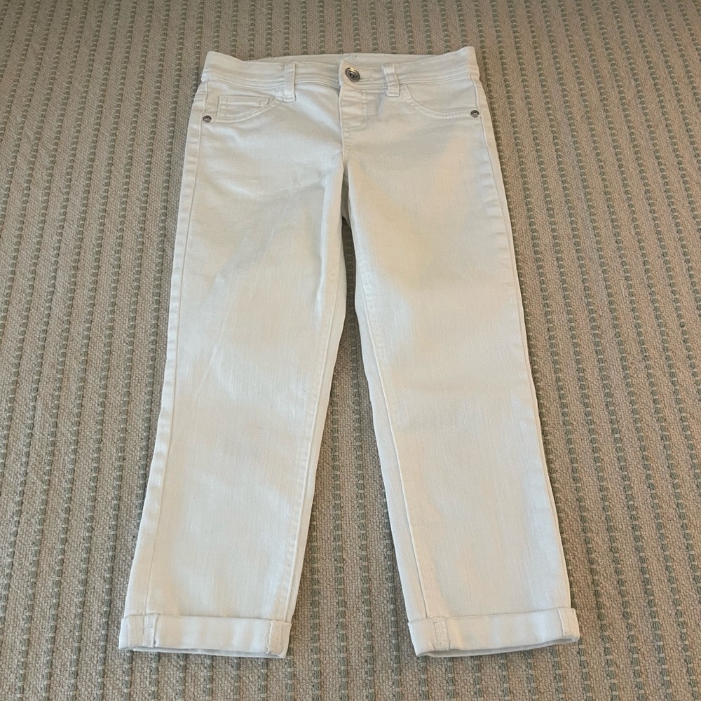 Justice Girls White Denim Capri Pants - Size: 10R